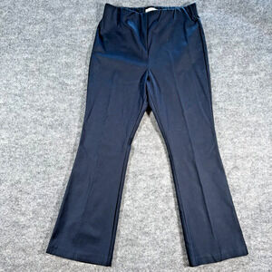 Ann Mashburn Navy Blue Pull On Stretch Flare Ankle Pants Womens Medium